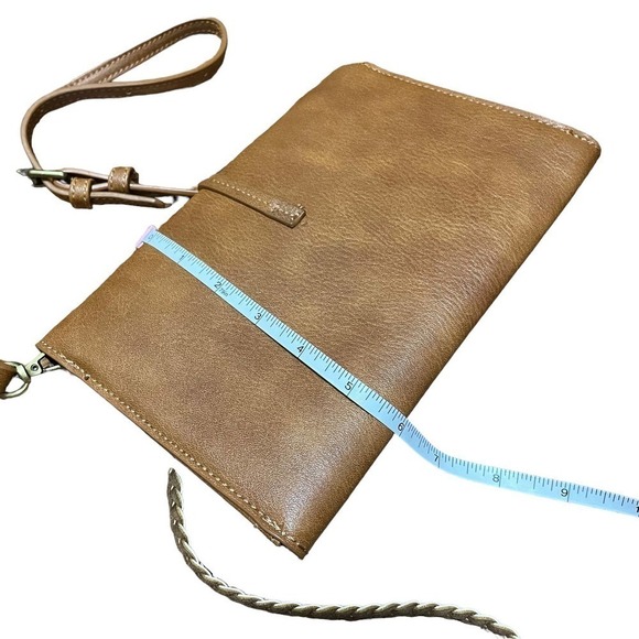 FREE People Brown Faux Leather Francesca Envelope Crossbody w/Removable Strap - Picture 11 of 12
